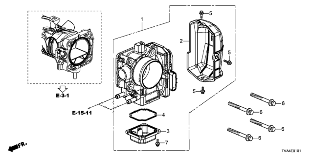 2019 Honda Accord Throttle Body (2.0L) Diagram