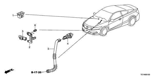 2012 Honda Accord 2 Door EX-L KA 5AT A/C Sensor Diagram