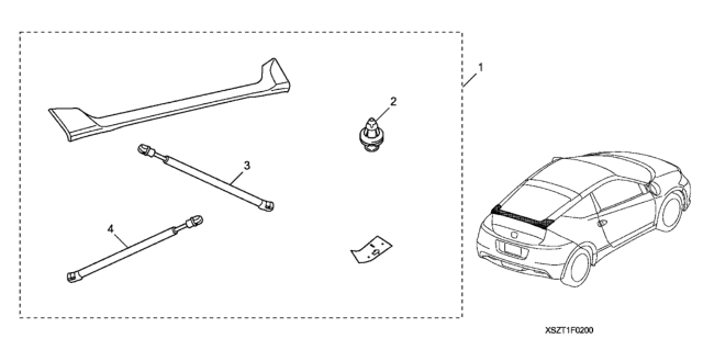 2012 Honda CR-Z Spoiler, Tailgate Diagram