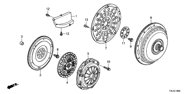 2016 Honda Accord Flywheel Diagram for 22100-5C8-003