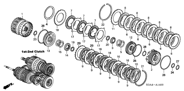 2005 Honda Accord AT Clutch (1st-2nd) (V6) Diagram