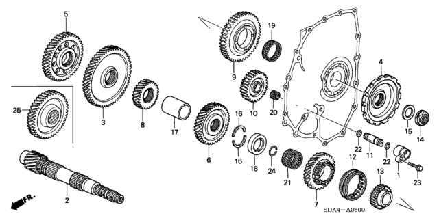 2003 Honda Accord AT Countershaft (L4) Diagram