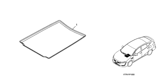 2018 Honda Clarity Electric Center Console Mat Diagram