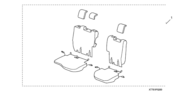 2019 Honda HR-V 5 Door EX-L (2WD CELAYA) KA CVT Rear Seat Cover - 2ND Row Diagram