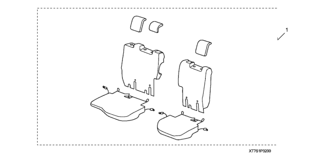 2016 Honda HR-V Rear Seat Cover - 2ND Row Diagram