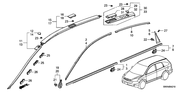 2008 Honda CR-V Molding Diagram