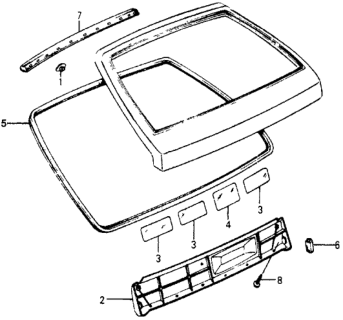 1978 Honda Accord Tailgate Trim Diagram