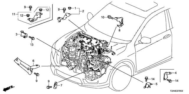 2013 Honda Accord Engine Wire Harness Stay (L4) Diagram