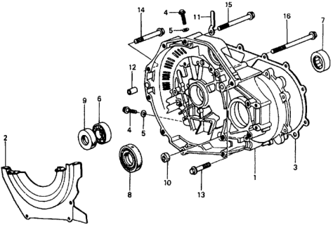 1979 Honda Civic 3 Door ** (1200) ** HMT HMT Torque Converter Housing Diagram