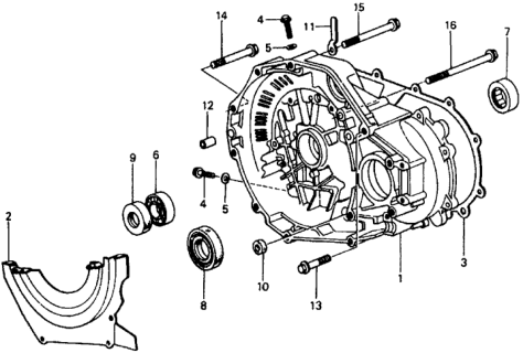 1978 Honda Civic Cover, Torque Converter Case Diagram for 21351-639-000