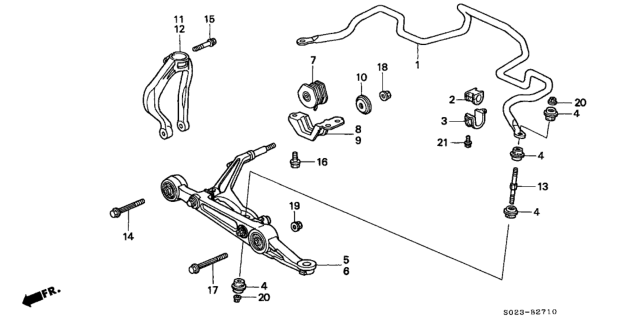 1998 Honda Civic Front Lower Arm Diagram