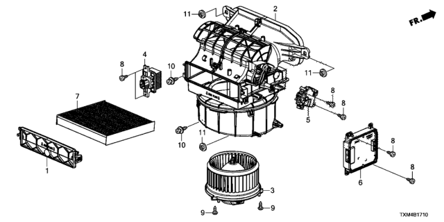 2019 Honda Insight CPU ASSY., AUTO A/C Diagram for 79600-TXM-A01