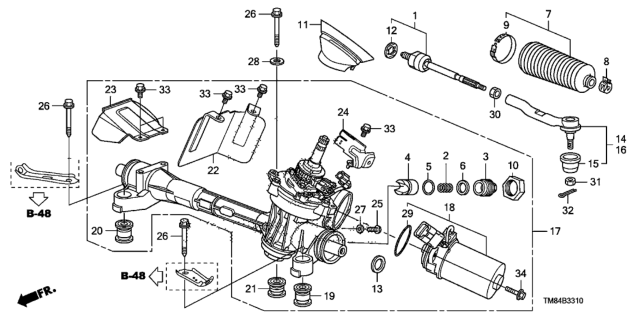 2012 Honda Insight Heat Guard Diagram for 53693-TM8-A02