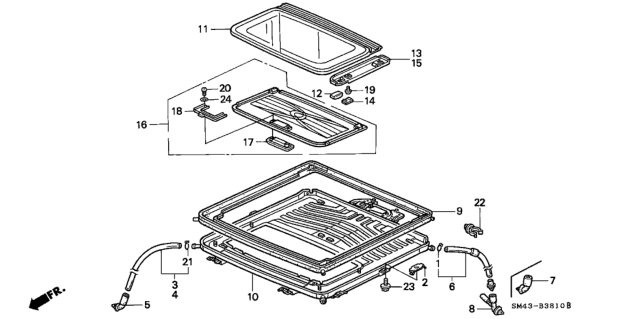 1991 Honda Accord Handle, Sunshade *NH91L* (LOFTY GRAY) Diagram for 83212-SM4-000ZA
