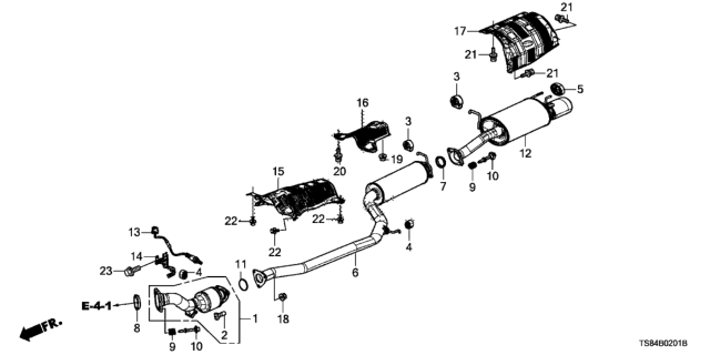 2015 Honda Civic Exhaust Pipe - Muffler (2.4L) Diagram