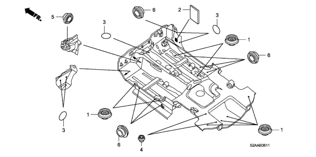 2009 Honda S2000 Grommet (Floor) Diagram