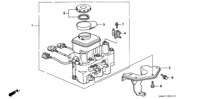 1991 Honda Accord 4 Door SE KA 4AT ABS Modulator Diagram