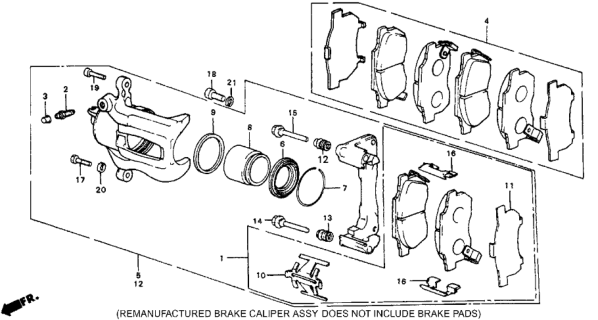 1987 Honda Civic 5 Door 4WD KA 5MT Front Brake Diagram