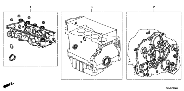 2011 Honda Element Gasket Kit Diagram