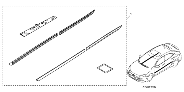 2019 Honda Civic Body Side Molding Diagram