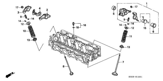 1999 Honda Civic Valve - Rocker Arm (VTEC) Diagram