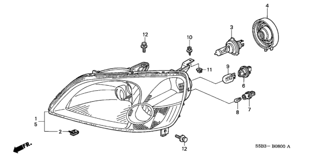 2003 Honda Civic Headlight Diagram