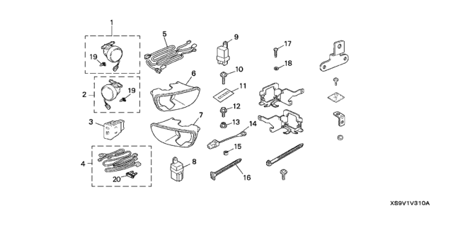 2004 Honda Pilot Cover, R. Foglight Diagram for 08V31-S9V-10052