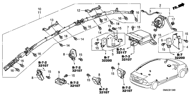 2011 Honda Civic Reel Assembly, Cable (Furukawa) Diagram for 77900-SNA-A11