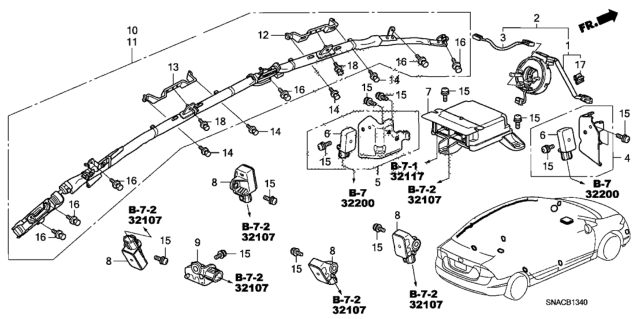 2010 Honda Civic SRS Unit Diagram