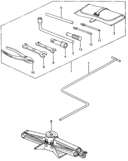 1981 Honda Civic 4 Door ** (1500) KH HMT Tools - Jack Diagram