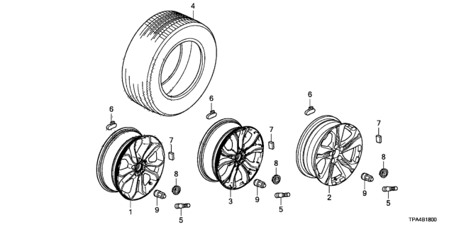 2020 Honda CR-V Hybrid Wheel Disk Diagram
