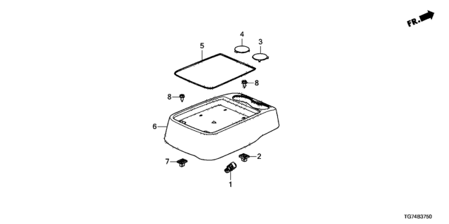 2016 Honda Pilot Rear Center Console Diagram