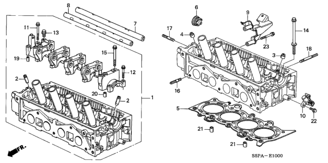 2005 Honda Civic Cylinder Head (SOHC) Diagram