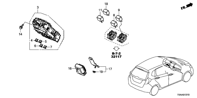 2019 Honda Fit Bracket, Can Gateway Diagram for 38891-T5R-A00