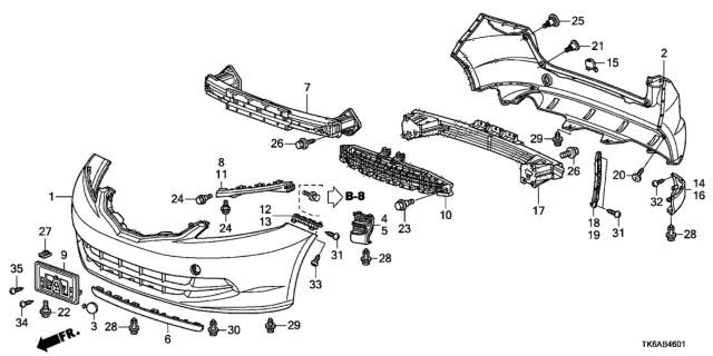 2013 Honda Fit Bumpers Diagram