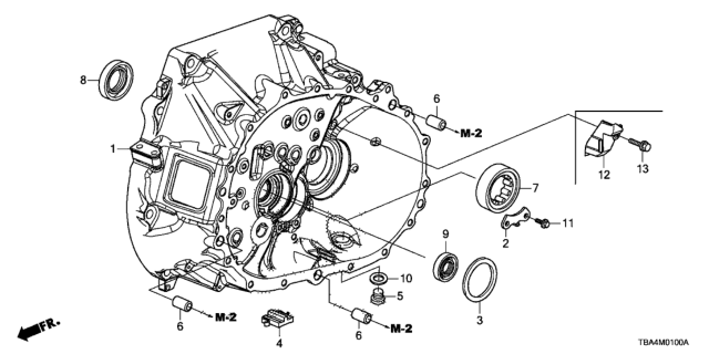 2016 Honda Civic MT Clutch Case Diagram