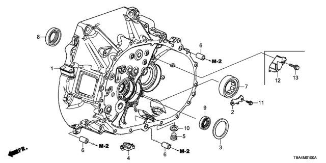 2017 Honda Civic MT Clutch Case Diagram