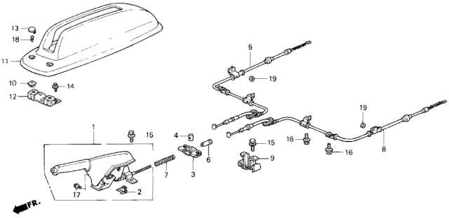 1998 Honda Odyssey 5 Door LX (7 SEATS (3PB)) KA 4AT Parking Brake Diagram