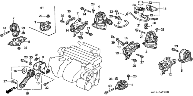 1992 Honda Accord Engine Mount Diagram