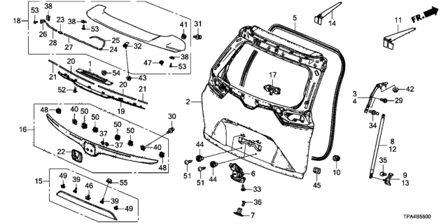 2021 Honda CR-V Hybrid Tailgate Diagram