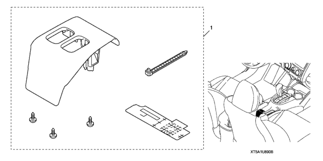 2020 Honda Fit 5 Door EX-L (LEATHER) KA CVT Armrest Switch Kit Diagram