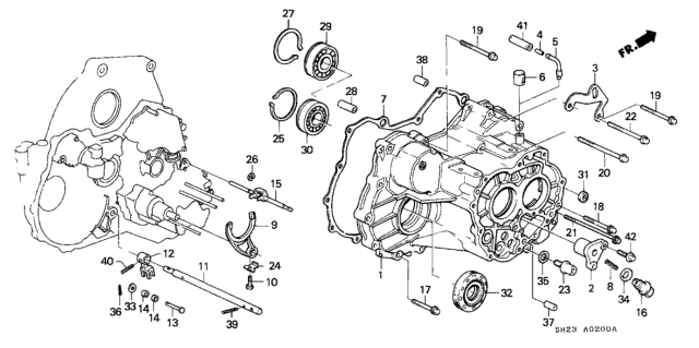 1989 Honda CRX Lever, Manual Valve Diagram for 24421-PP6-000
