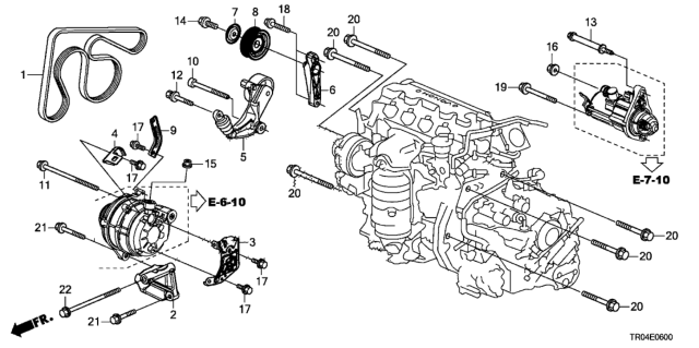 2012 Honda Civic Belt, Alternator (Bando) Diagram for 31110-R1A-A11