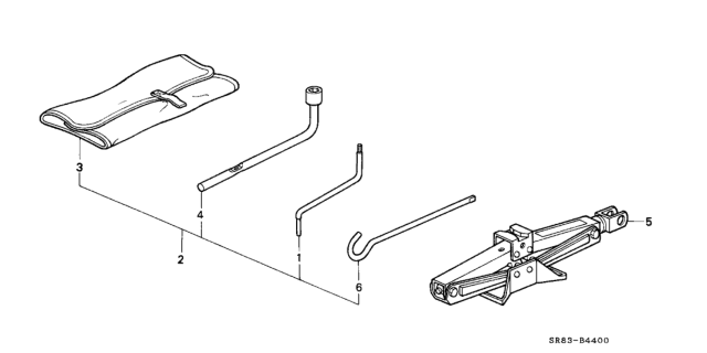 1993 Honda Civic Tools - Jack Diagram