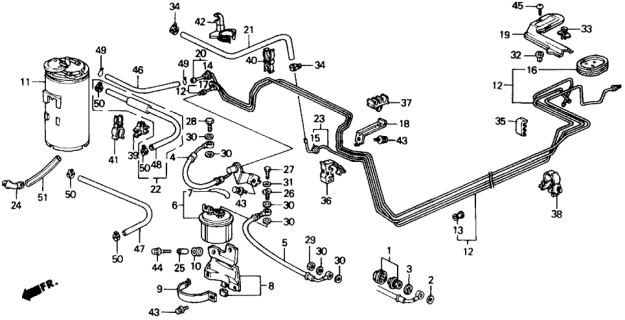 1988 Honda CRX Pipe, Fuel Return Diagram for 17740-SH2-932