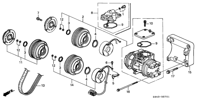 1999 Honda Accord Clutch Set Diagram for 38900-P8A-A01