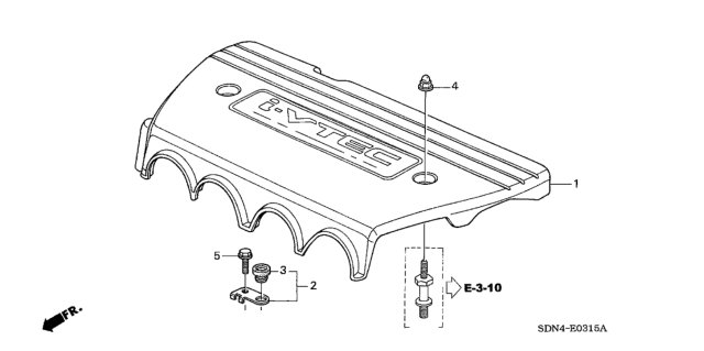 2003 Honda Accord Engine Cover (L4) Diagram