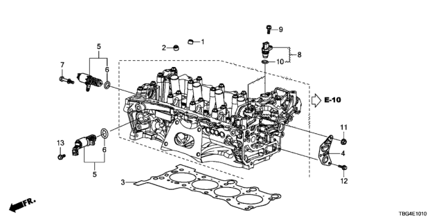 2018 Honda Civic Gasket Complete, Cylinder Diagram for 12251-59B-004