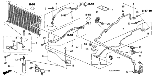 2006 Honda S2000 Pipe B, Receiver Diagram for 80342-S2A-A12