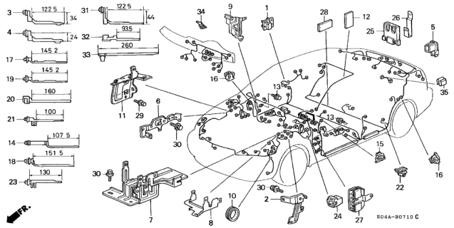 1999 Honda Civic Stay, Connector Diagram for 32740-PDN-A00